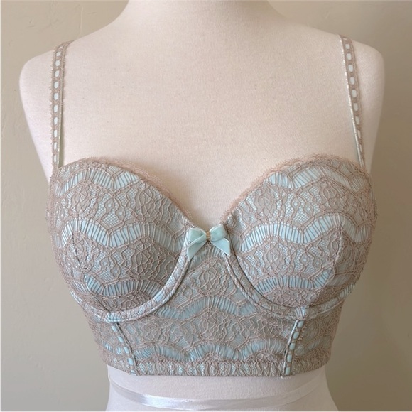 Anthropologie Cream Lace Bra 34C - Picture 2 of 5